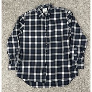 Billy Reid Shirt Mens XL Blue Plaid Button Up Long Sleeve Standard Fit Cotton